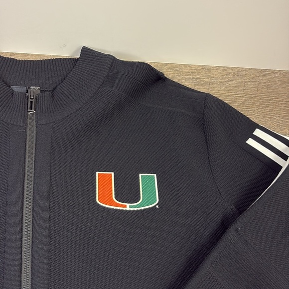Adidas Men’s Black Miami Hurricanes Full Zip Stadium Track Jacket XXL - Picture 7 of 14